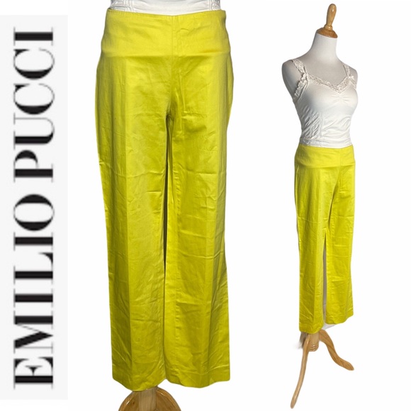 Emilio Pucci Pants - Vintage Emilio Pucci Trim Yellow Pants USA 10